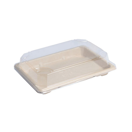 Barquette pulpe avec couvercle PS transparent "Itto"  188x130mm H15mm-200Pcs