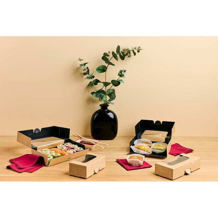 Boîte sushi avec fenêtre antibuée pour 12-14 pieces 179x106mm H40mm-200Pcs