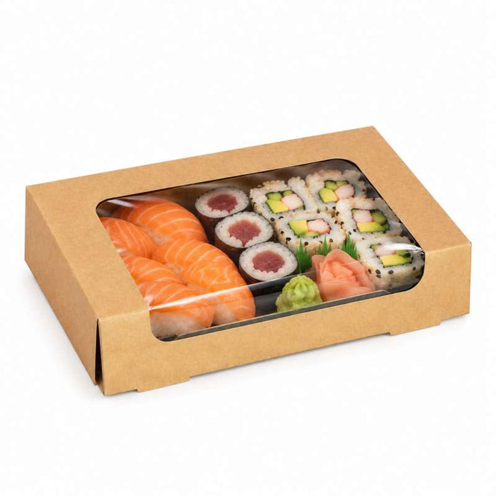 Boîte sushi avec fenêtre antibuée pour 12-14 pieces 179x106mm H40mm-200Pcs