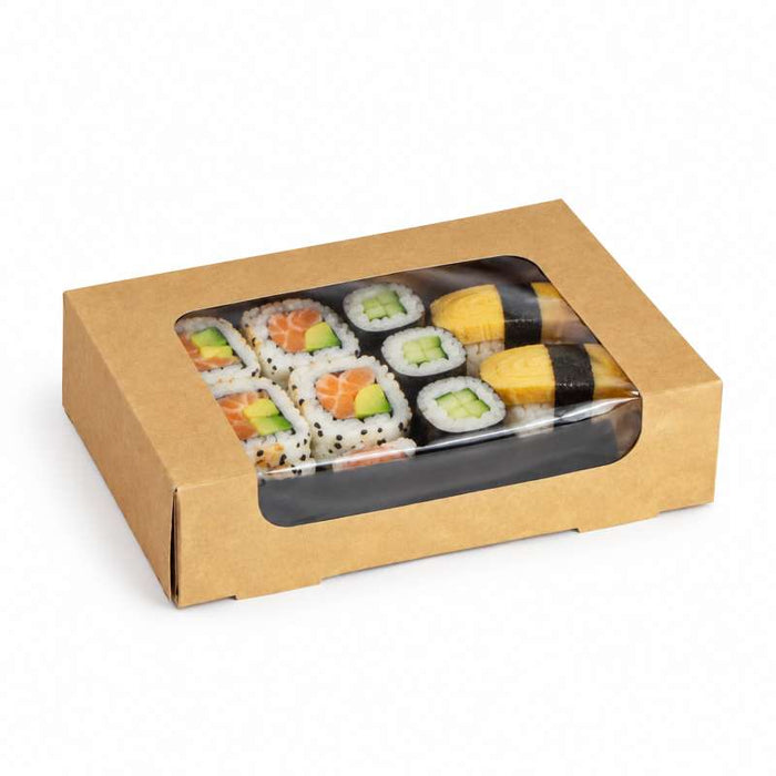 Boîte sushi avec fenêtre antibuée pour 10-12 pieces 152x100mm H40mm-200Pcs