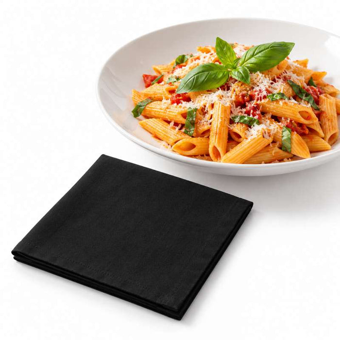 Serviette cocktail coton noir  200x195mm-200Pcs