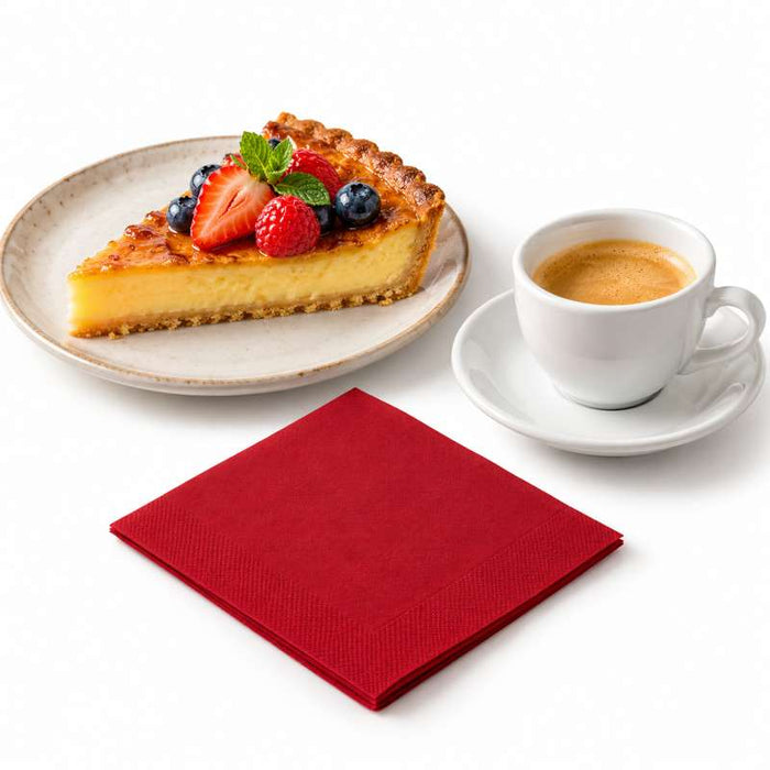 Serviette cocktail coton rouge  200x195mm-200Pcs