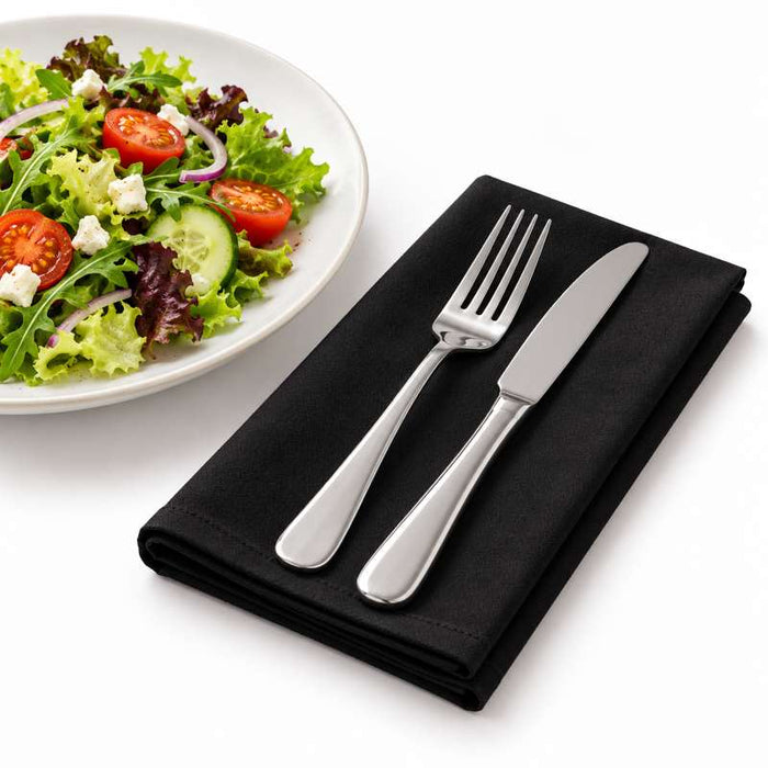 Serviette de table noire en coton 400x400mm - 100Pcs