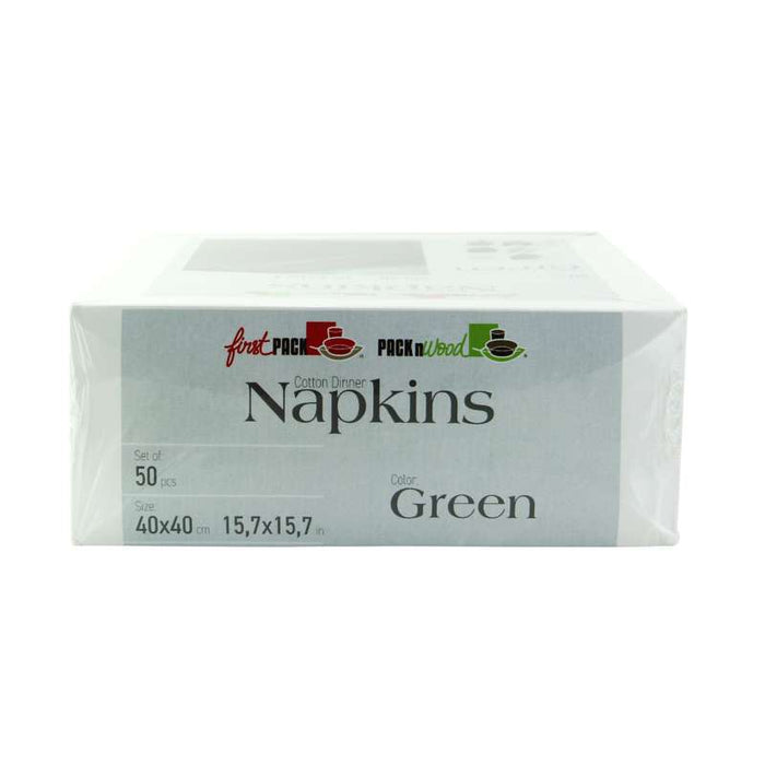 Serviette de table en coton vert 400x400mm - 100Pcs