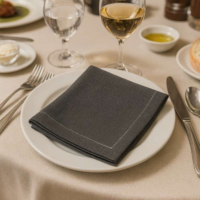 Serviette de table grise en coton 400x400mm - 100Pcs