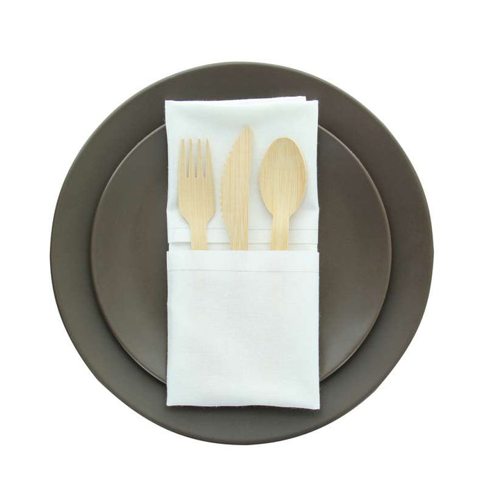 Serviette de table blanche en coton 400x400mm - 100Pcs