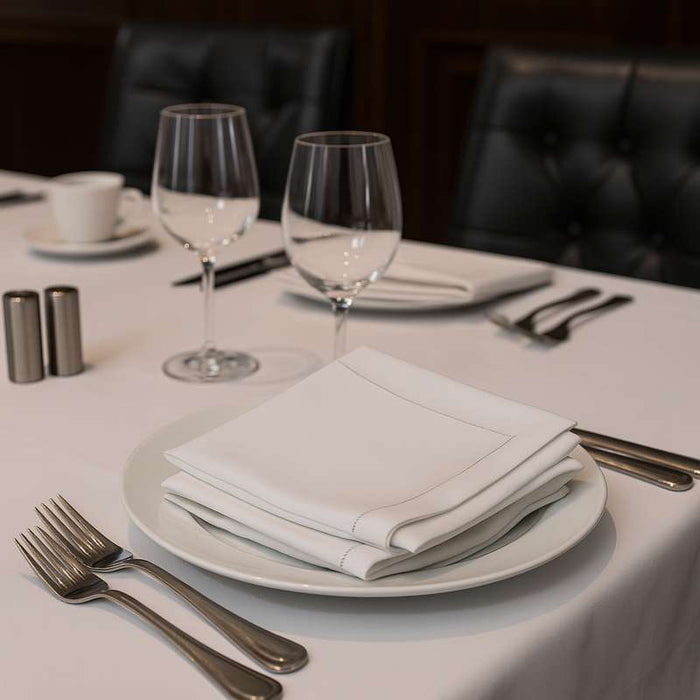 Serviette de table blanche en coton 400x400mm - 100Pcs