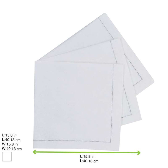 Serviette de table blanche en coton 400x400mm - 100Pcs
