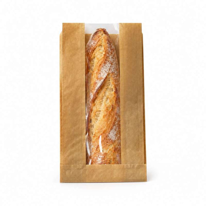 Sac papier kraft brun à fenêtre 120x50mm H220mm-1000Pcs
