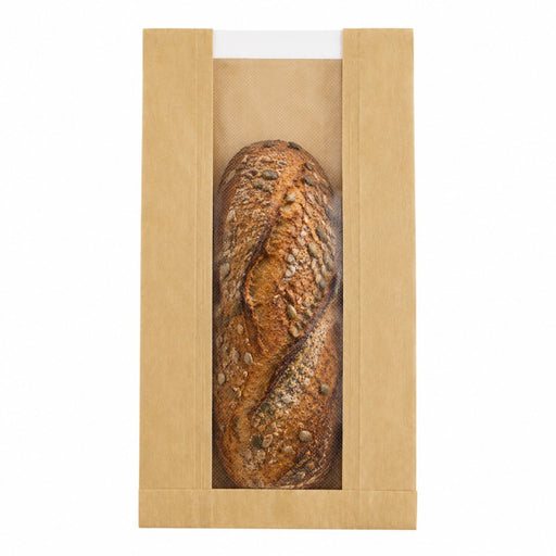Sac papier kraft brun à fenêtre microperforée 220x110mm H350mm-1000Pcs