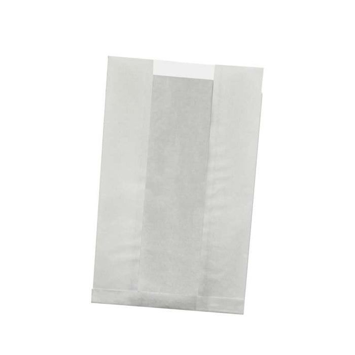 Sac blanc ingraissable en papier kraft à fenêtre plastique PP 280x180mm H80mm-1000Pcs