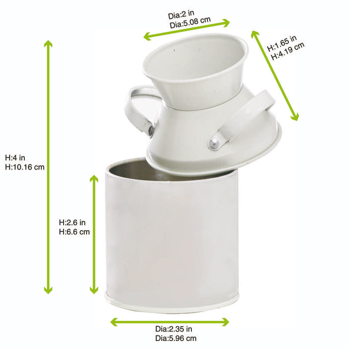 Pot à lait en métal couleur ivoire   H100mm 125ml - 36Pcs