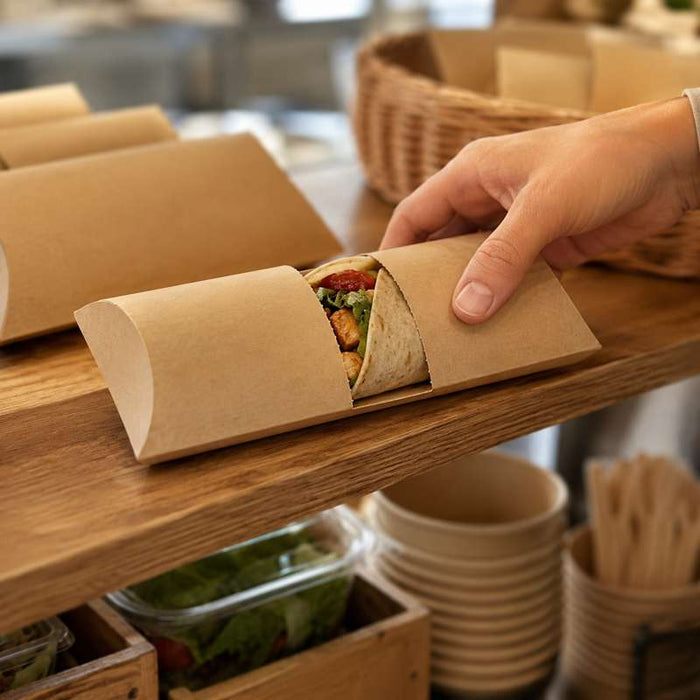 Étui à tacos sécable en carton kraft 120x170mm - 500Pcs