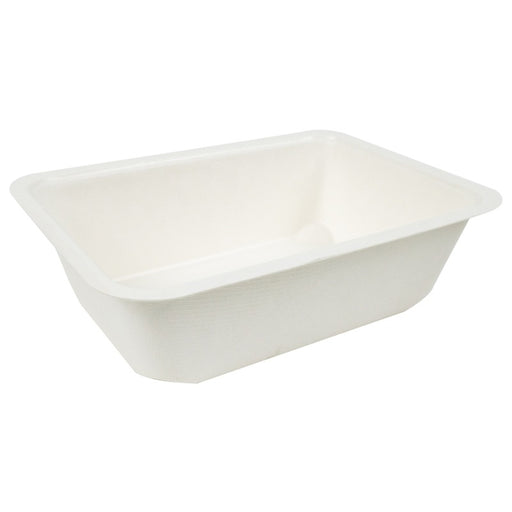 Barquette scellable pulpe laminée PLA  190x137mm H55mm 950ml-400Pcs