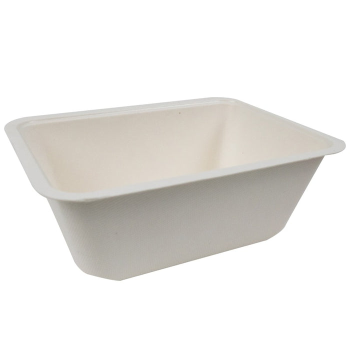 Barquette scellable pulpe laminée PLA  190x137mm H70mm 1200ml-400Pcs