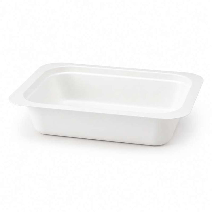 Barquette blanche scellable en pulpe laminée PLA 137x95mm H33mm 250ml - 800Pcs