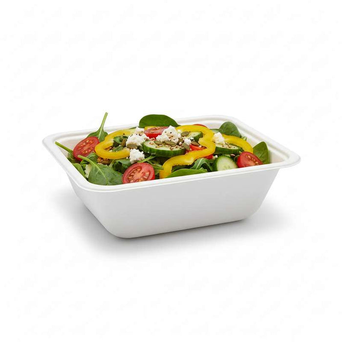 Barquette scellable pulpe laminée PLA  137x95mm H45mm 375ml-600Pcs