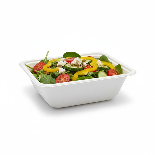 Barquette scellable pulpe laminée PLA  137x95mm H45mm 375ml-600Pcs