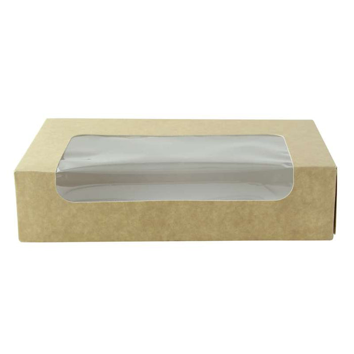 Boite carton kraft  laminé  à fenêtre  190x113mm H44mm-200Pcs