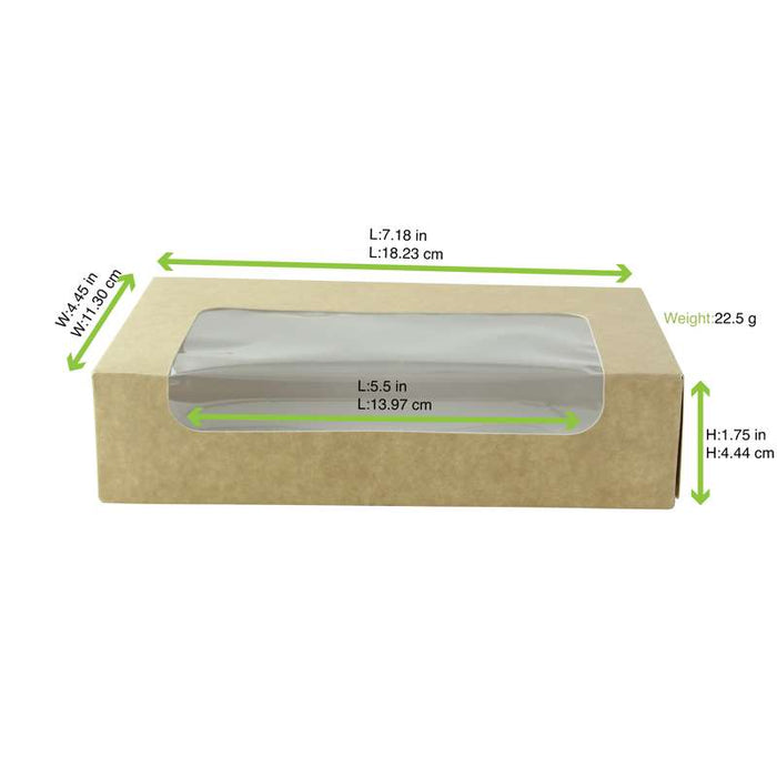 Boite carton kraft  laminé  à fenêtre  190x113mm H44mm-200Pcs