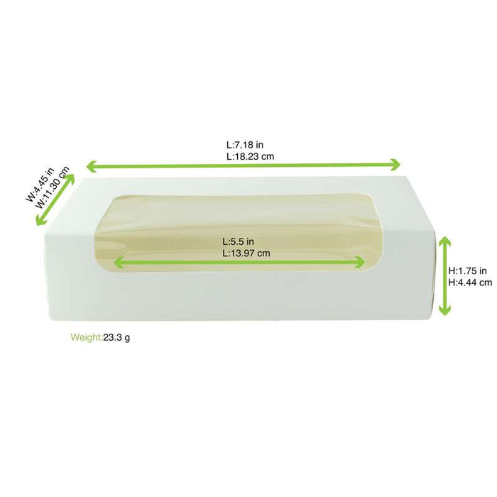 Boite carton blanche  laminé  à fenêtre  190x113mm H44mm-200Pcs