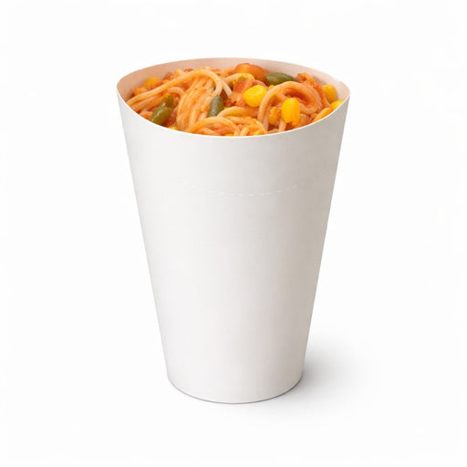 Gobelet snack refermable perforé carton blanc   H157mm 480ml-1000Pcs
