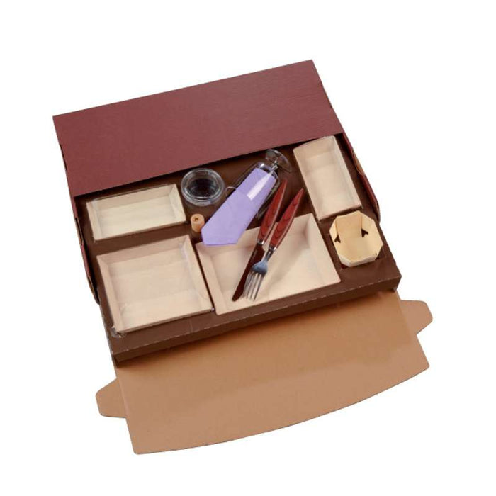 Insert carton marron pour plateaux "Samouraï" et "Klarity" 410x270mm H25mm - 25Pcs