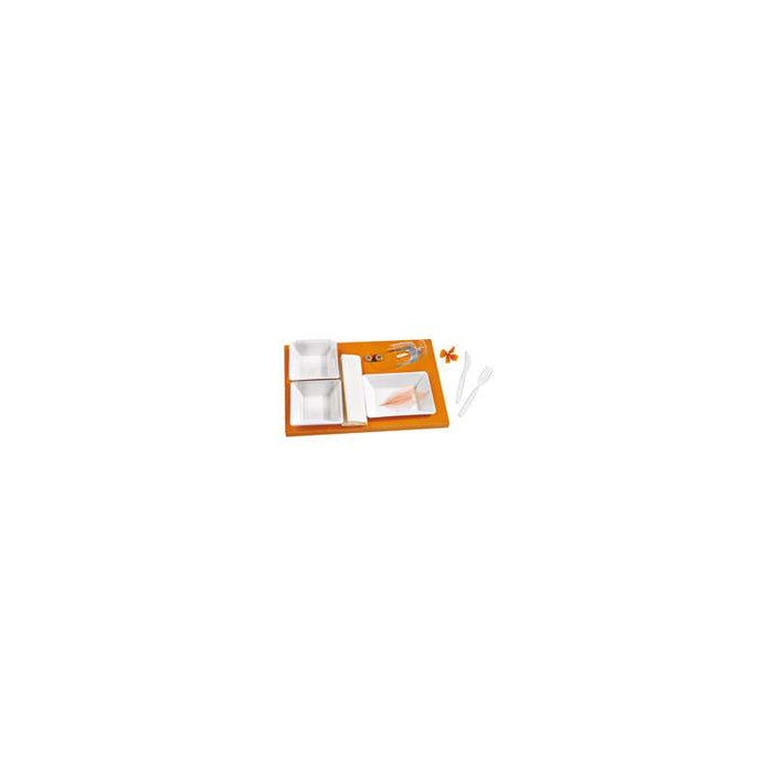 Insert orange en carton "Scandinavie" pour plateau repas 410x270mm H25mm - 25Pcs