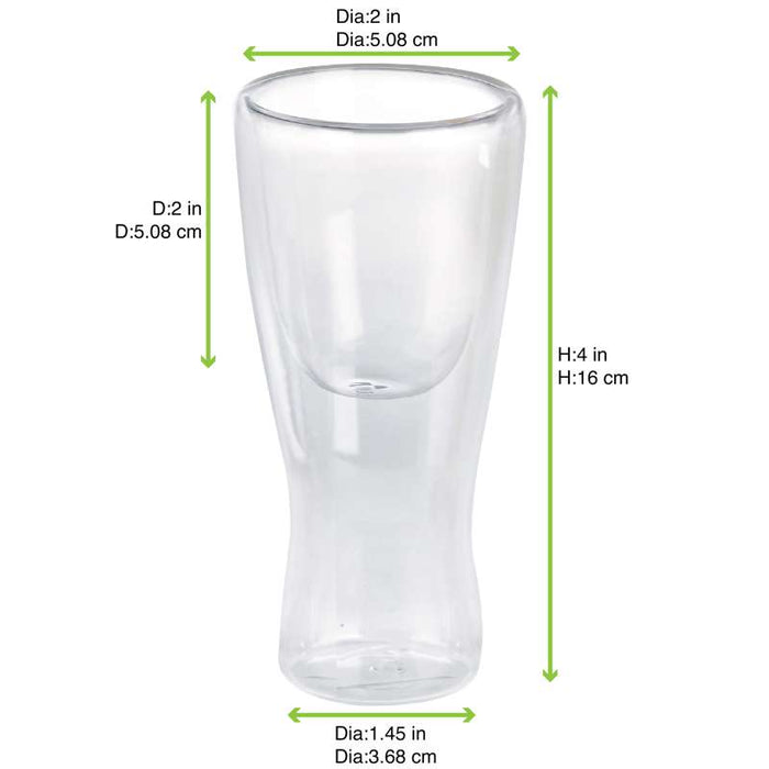 Mini verre borosilicate double paroi "Bambi"   H105mm 60ml - 48Pcs