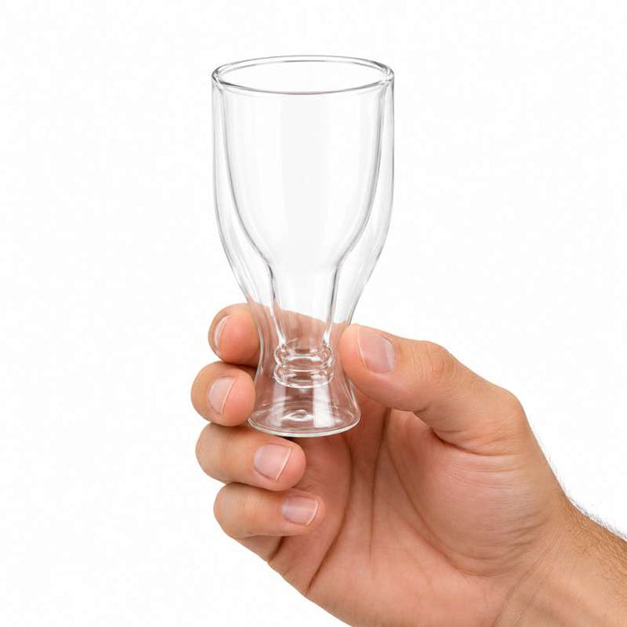 Mini verre borosilicate double paroi "Bibou"  H100mm 60ml-48Pcs