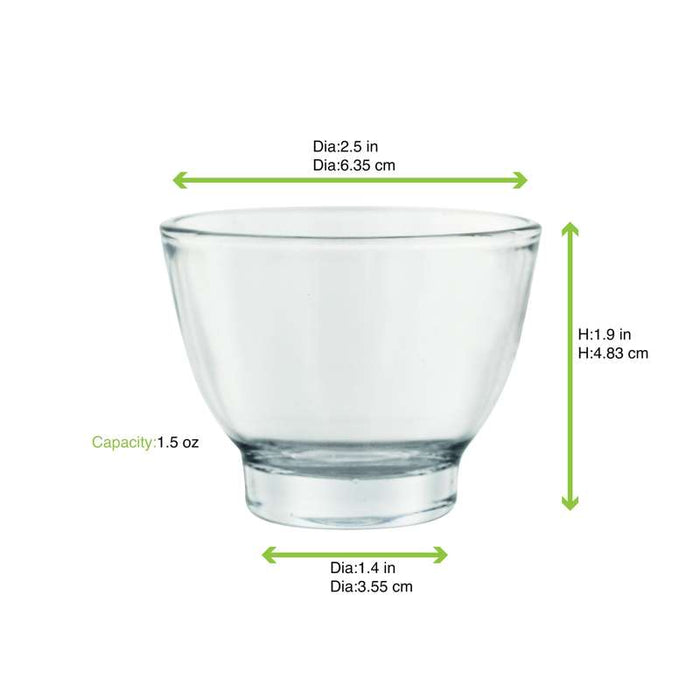 Verre à shot rond forme bol Ø64mm H49mm 43ml - 48Pcs