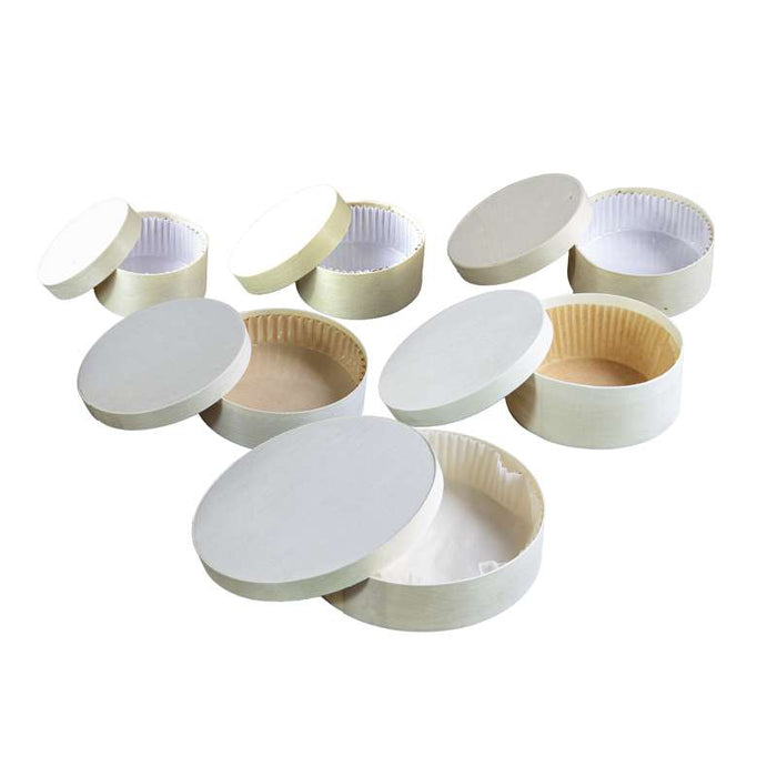 Boîte ronde bois FSC mix + papier ing - cuisson four  H42mm 271ml-120Pcs