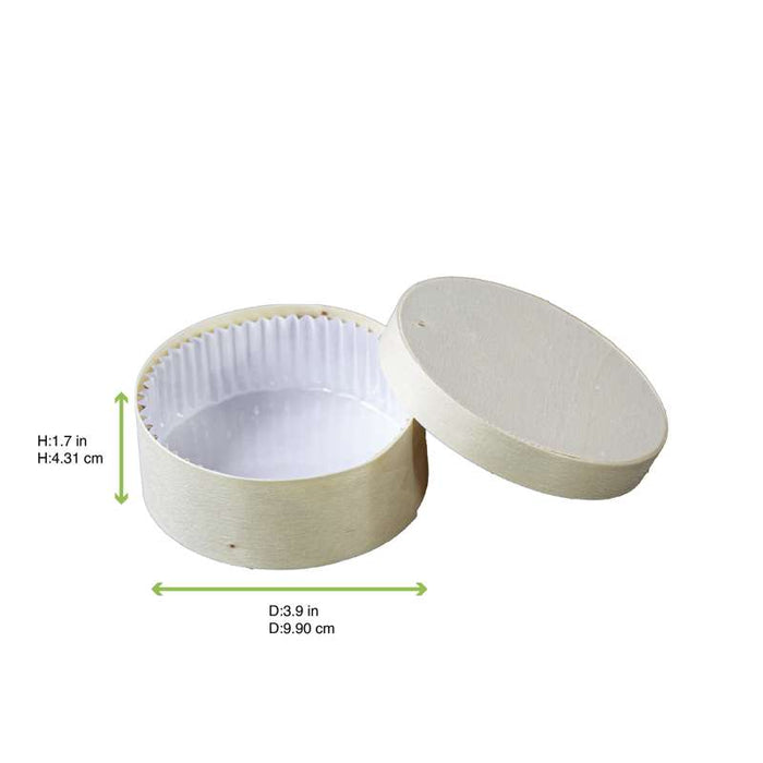Boîte ronde bois FSC mix + papier ing - cuisson four  H42mm 271ml-120Pcs