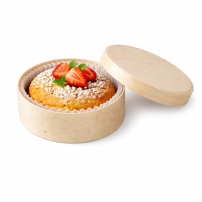 Boîte ronde bois FSC mix + papier ing - cuisson four  H42mm 271ml-120Pcs