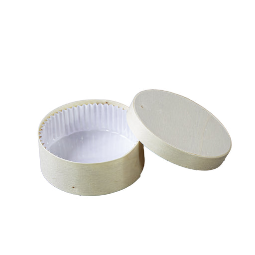 Boîte ronde bois FSC mix + papier ing - cuisson four  H42mm 271ml-120Pcs