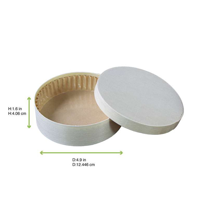 Boîte ronde bois FSC mix + papier ing - cuisson four  H40mm 350ml-60Pcs