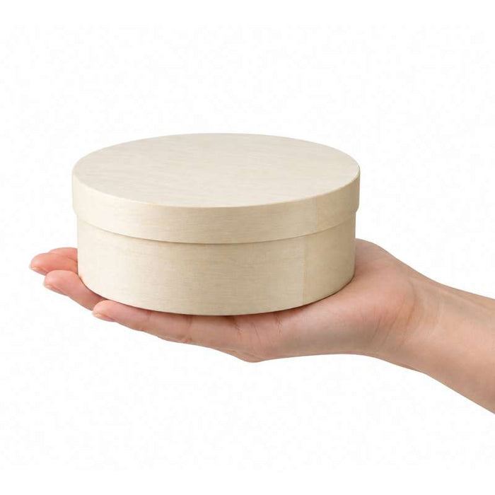 Boîte ronde en bois avec papier ingraissable pour cuisson au four  H50mm-60Pcs