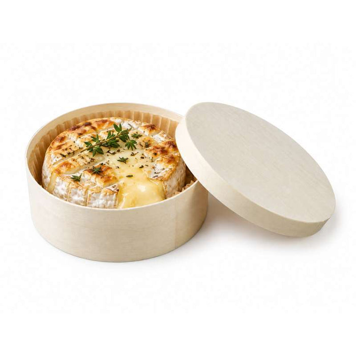 Boîte ronde en bois avec papier ingraissable pour cuisson au four  H50mm-60Pcs