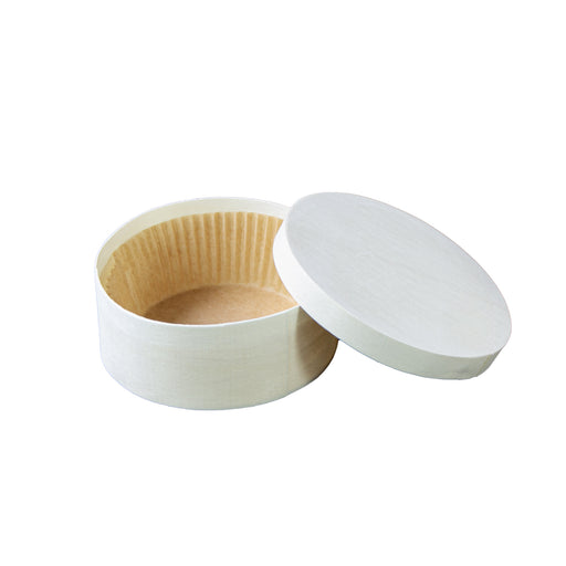 Boîte ronde en bois avec papier ingraissable pour cuisson au four  H50mm-60Pcs