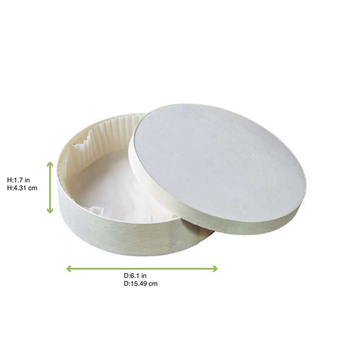 Boîte ronde bois FSC mix + papier ing - cuisson four  H42mm 600ml-60Pcs
