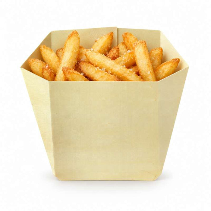 Cornet à frites en bois 128x40mm H130mm - 200Pcs