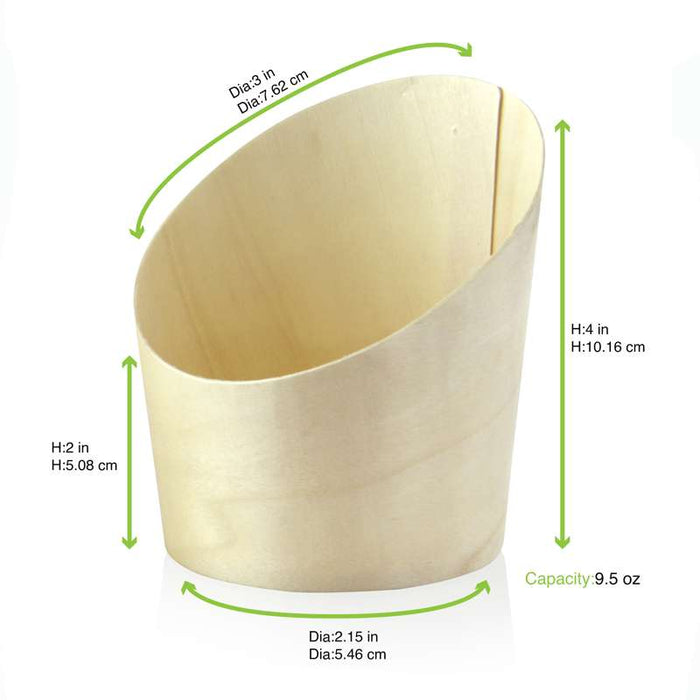 Tube bois coupe oblique   H102mm 270ml-100Pcs