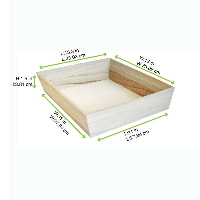 Plateau repas bois NOA 260x260mm H66mm-10Pcs