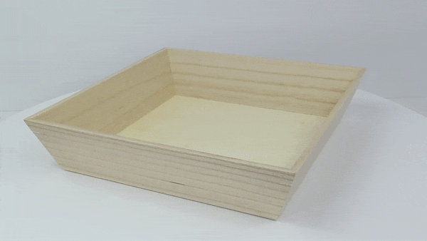 Plateau repas bois NOA 260x260mm H66mm-10Pcs