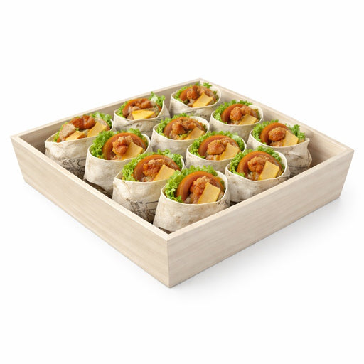 Plateau repas bois NOA 260x260mm H66mm-10Pcs