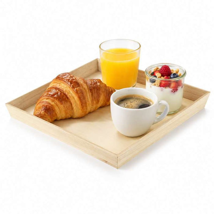 Plateau repas bois NOA  310x310mm H40mm-10Pcs