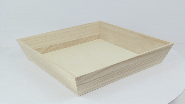Plateau repas bois NOA 375x375mm H74mm-10Pcs