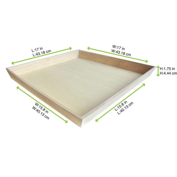 Plateau repas bois NOA 390x390mm H40mm-10Pcs