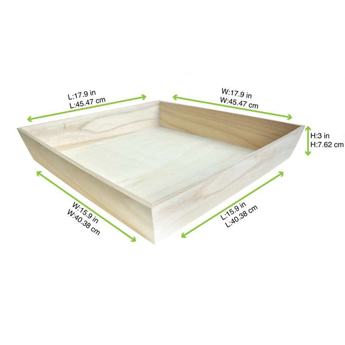 Plateau repas bois NOA 390x390mm H66mm-10Pcs