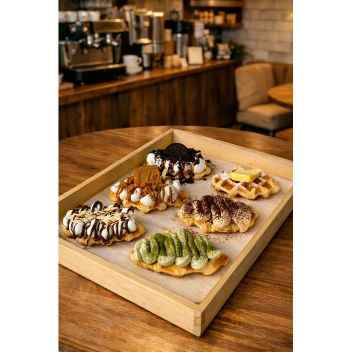 Plateau repas "Noa" rectangulaire en bois 390x290mm H65mm - 10Pcs